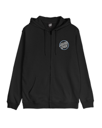 The Santa Cruz Mens Breaker Check Opus Dot Zip Hoodie in Black