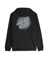 The Santa Cruz Mens Breaker Check Opus Dot Zip Hoodie in Black