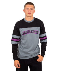 The Santa Cruz Mens Arch Strip Long Sleeve T-Shirt in Iron