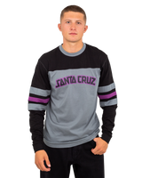 The Santa Cruz Mens Arch Strip Long Sleeve T-Shirt in Iron