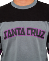 The Santa Cruz Mens Arch Strip Long Sleeve T-Shirt in Iron