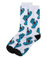 The Santa Cruz Mens Multi Hand Socks (2 Pack) in White & Black