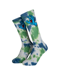 The Santa Cruz Mens Screaming Hand Tie Dye Socks in Light Grey, Apple & Blue Tie Dye