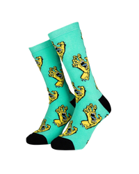 The Santa Cruz Mens Multi Hand Socks (2 Pack) in Turquoise & Apricot