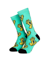 The Santa Cruz Mens Multi Hand Socks (2 Pack) in Turquoise & Apricot