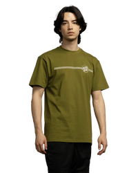 The Santa Cruz Mens Opus Dot Stripe T-Shirt in Sea Kelp