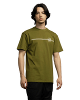 The Santa Cruz Mens Opus Dot Stripe T-Shirt in Sea Kelp