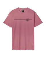 The Santa Cruz Mens Opus Dot Stripe T-Shirt in Dusty Rose