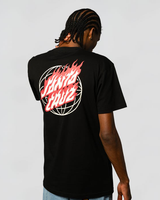 Global Flame Dot T-Shirt in Black