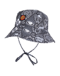 The Santa Cruz Womens Classic Tie Bucket Hat in Black Patchwork