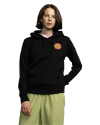 The Santa Cruz Womens Classic Dot Chest Hoodie in Black