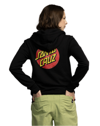 The Santa Cruz Womens Classic Dot Chest Hoodie in Black