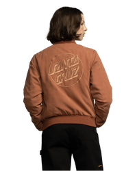 The Santa Cruz Womens Opus Dot Bomber Jacket in Clay