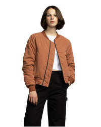 The Santa Cruz Womens Opus Dot Bomber Jacket in Clay