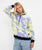 Astra Sherpa Fleece Jacket in Purple & Yellow Tie Dye