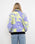 Astra Sherpa Fleece Jacket in Purple & Yellow Tie Dye