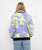 Astra Sherpa Fleece Jacket in Purple & Yellow Tie Dye