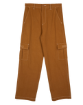 The Santa Cruz Womens Nolan Cargo Slouch Trousers in Tan & White Stitch