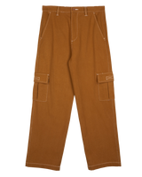 The Santa Cruz Womens Nolan Cargo Slouch Trousers in Tan & White Stitch