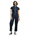 The Santa Cruz Womens Line Up Utility Jumpsuit in Classic Blue Denim