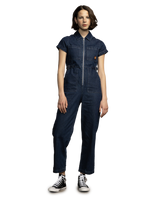 The Santa Cruz Womens Line Up Utility Jumpsuit in Classic Blue Denim