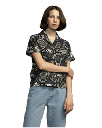 The Santa Cruz Womens Patchwork Shirt in Black Patchwork