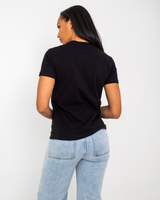 The Santa Cruz Womens Dressen Snake Front T-Shirt in Black