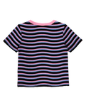 The Santa Cruz Womens Onshore Front T-Shirt in Black Wave Stripe