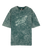 Ornate Dot Front Oversized T-Shirt in Emerald Acid Wash