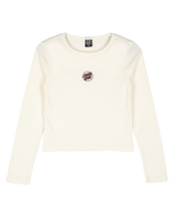 Partial Dot Embroidery T-Shirt in Off White