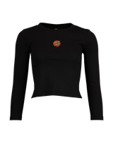 The Santa Cruz Womens Classic Dot Front Embroidery T-Shirt in Black