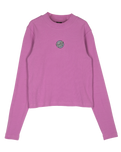 The Santa Cruz Womens Other Dot Embroidery Mock Neck T-Shirt in Mindful Mauve