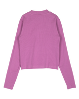 The Santa Cruz Womens Other Dot Embroidery Mock Neck T-Shirt in Mindful Mauve