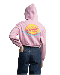 The Santa Cruz Womens Sunrise Dot Zip Hoodie in Fondant Pink