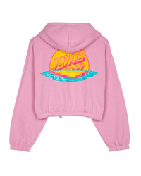 The Santa Cruz Womens Sunrise Dot Zip Hoodie in Fondant Pink