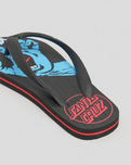 Boys Screaming Hand Flip Flops in Black