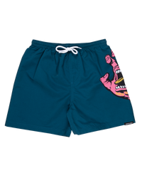 The Santa Cruz Boys Boys Screaming Hand Swimshorts in Tidal Teal