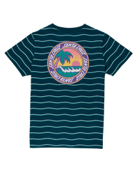 The Santa Cruz Boys Boys Paradise Break T-Shirt in Tidal Teal Wave Stripe