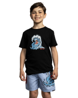 The Santa Cruz Boys Boys Screaming Wave T-Shirt in Black