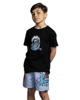 The Santa Cruz Boys Boys Screaming Wave T-Shirt in Black