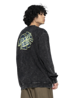 The Santa Cruz Mens Rigid Broken Dot Sweatshirt in Black Acid Wash