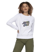 The Santa Cruz Womens Holo Moon Dot Front Sweatshirt in White