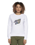 The Santa Cruz Womens Holo Moon Dot Front Sweatshirt in White