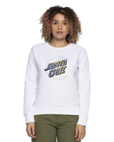 The Santa Cruz Womens Holo Moon Dot Front Sweatshirt in White