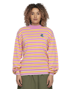 The Santa Cruz Womens Mini Hand Jumper in Pink & Orange Stripe