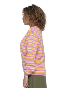 The Santa Cruz Womens Mini Hand Jumper in Pink & Orange Stripe