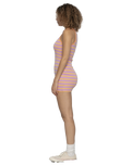 The Santa Cruz Womens Mini Hand Dress in Pink & Orange Stripe