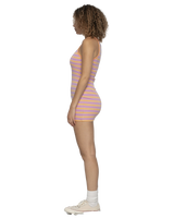 The Santa Cruz Womens Mini Hand Dress in Pink & Orange Stripe