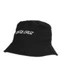 The Santa Cruz Womens Strip Cargo Bucket Hat in Wash Black