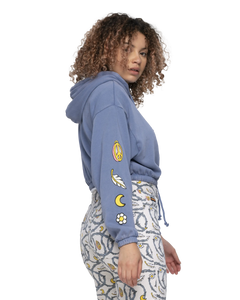 The Santa Cruz Womens Peace Strip Zip Hoodie in Navy Wash